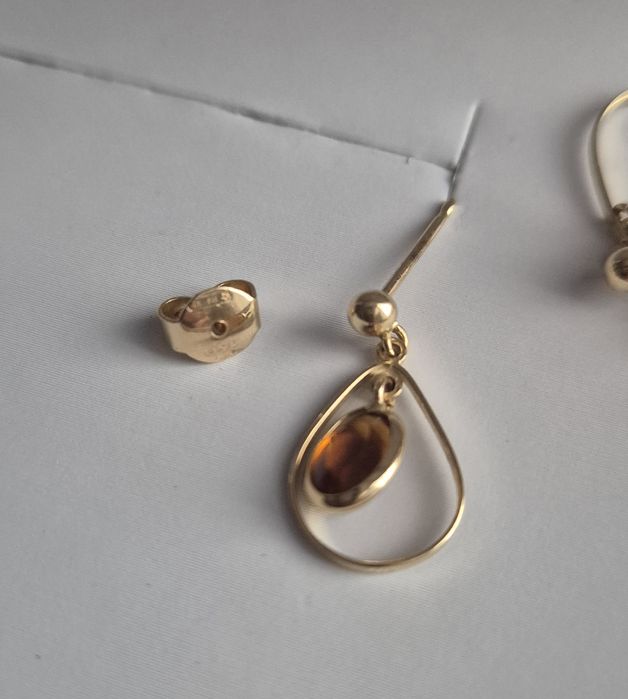 Cercei din aur 18k cu citrin