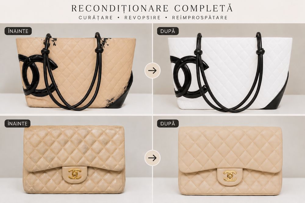 Recondiționare Profesională Genți de Lux | Curățare & Revopsire Piele Naturala