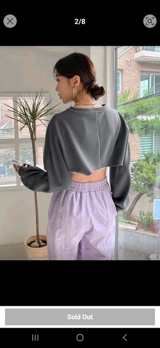 Дамски къс пуловер