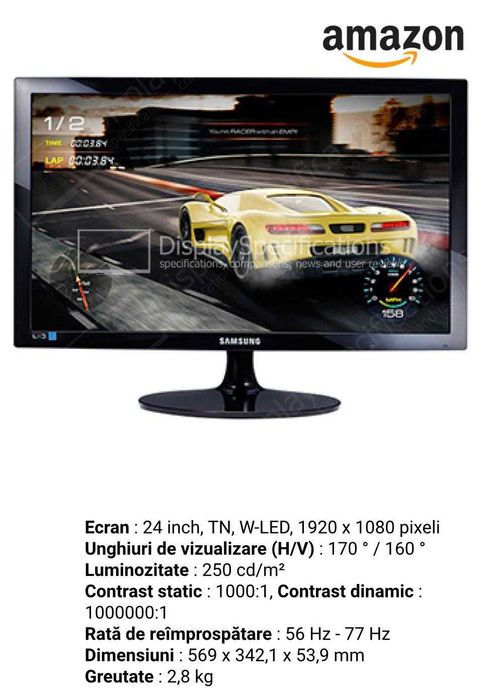 vand monitor SAMSUNG 24 inch full HD, impecabil cu HDMI