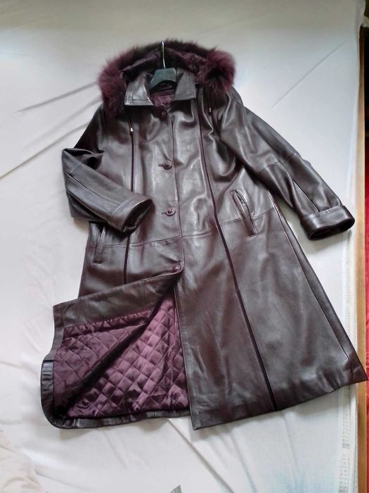 Дамско палто ЕСТЕСТВЕНА кожа и косъм НОВО турско