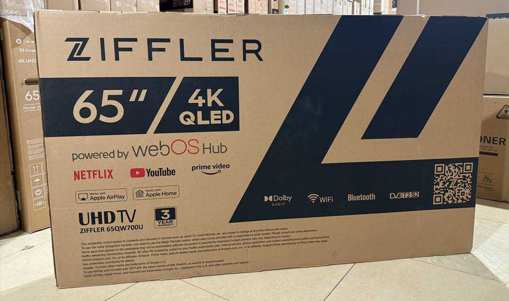 Телевизор ZIFFLER 55/65/75/85/100 4K SMART webOS Mini LED QLED OLED