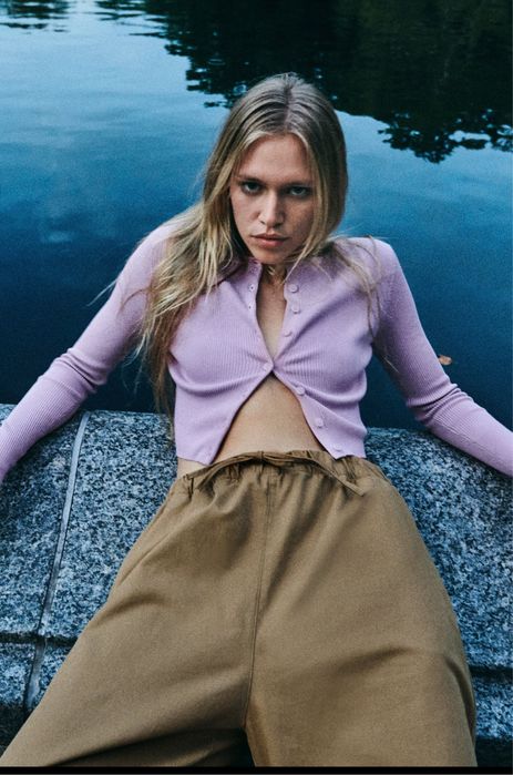 Кардиган в рубчик