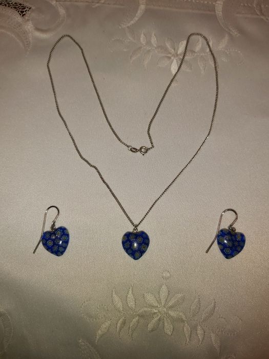 Set din argint cu piatra de Murano