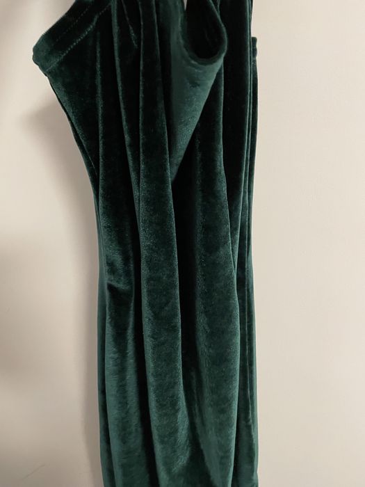 Rochie Bogas catifea verde midi Xs livrare gratuita