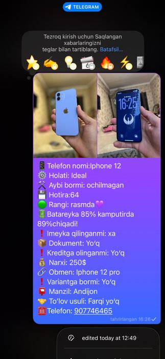 Iphone 12 xolati ideal ochilmagan