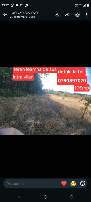 Terenuri Leamna de sus și Bucovăț teren stradal