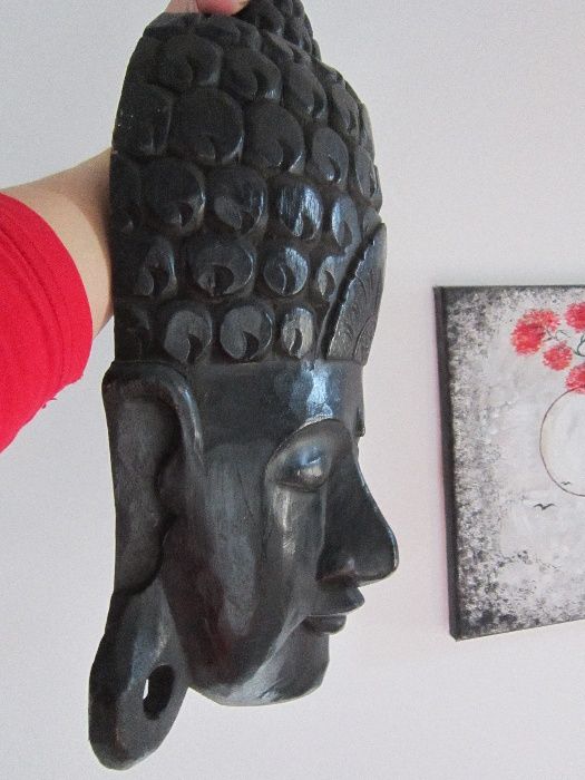 cadou rar feng shui Buddha Young Zen sculptura lemn mare