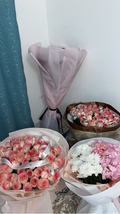 Цветы  букет актобе бугын алынган