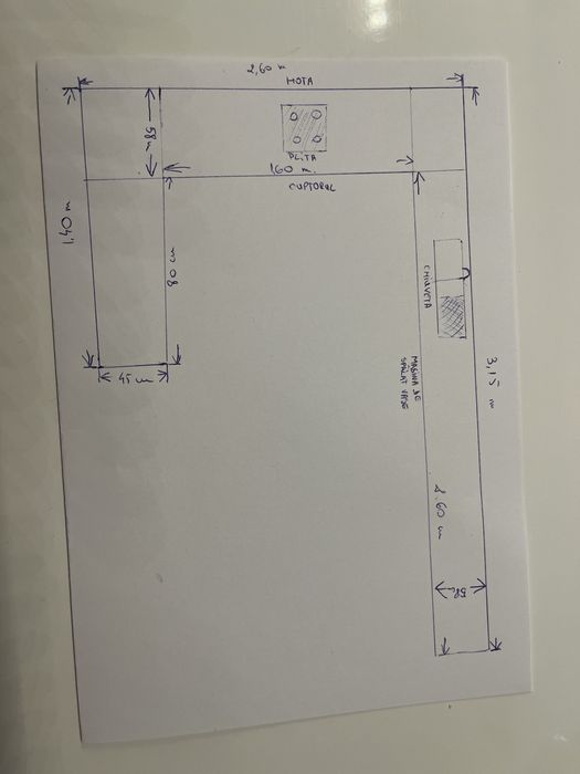 Bucatarie modulară in condiții f bune ,cu electrocasnice incorporate