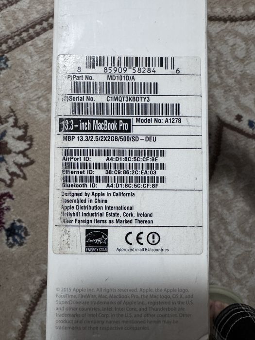 Macbook Pro 13 (Mid 2012) A1278