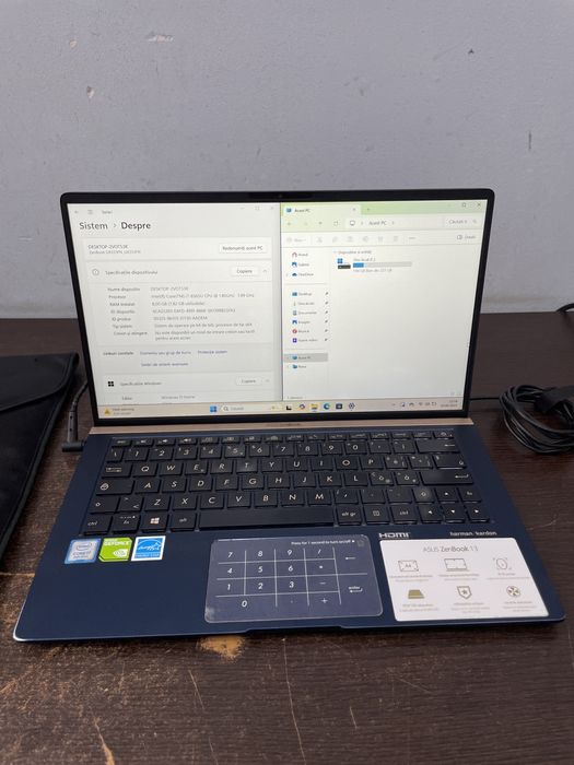 Asus zenbook 13  i7 gen 8  ssd 250 gb 8gb ram