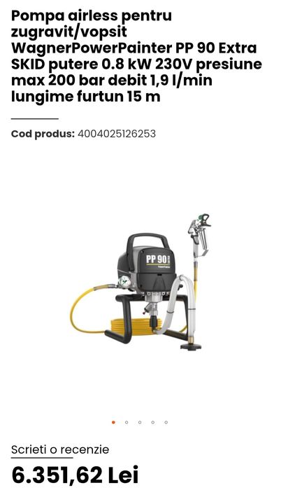 Wagner PP90 Extra – Aparat de vopsit / zugravit