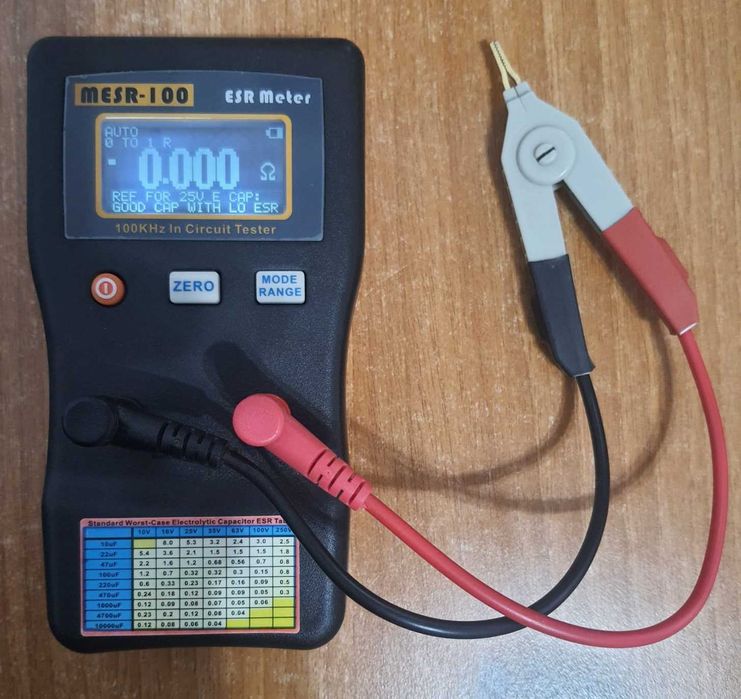 Tester ESR condensatori, model MESR-100
