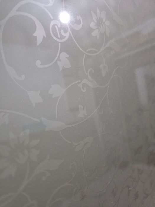 Алуминиева входна врата с два фикса –  матирано стъкло