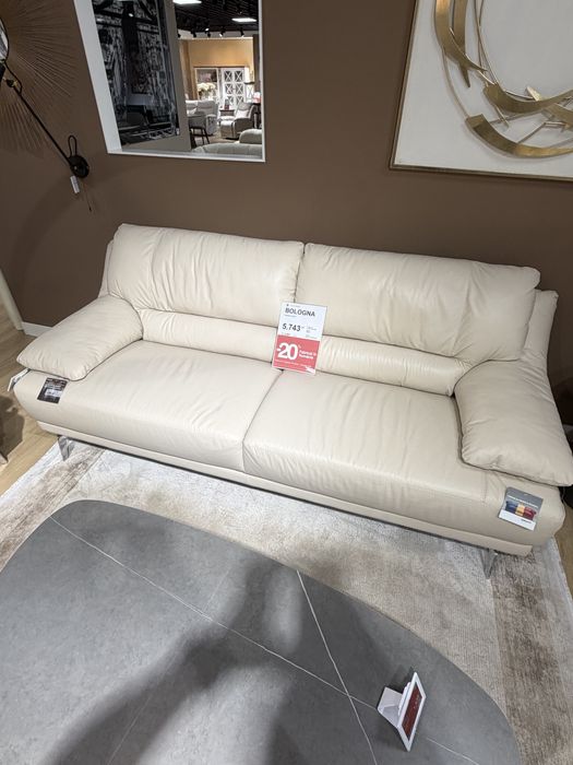 Vand 2 canapele fixe piele Mobexpert