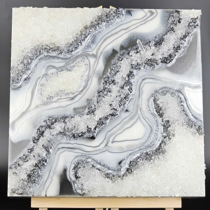 3D картини тип Геода "Силвър Лава" и "Дуализъм" епоксидна смола