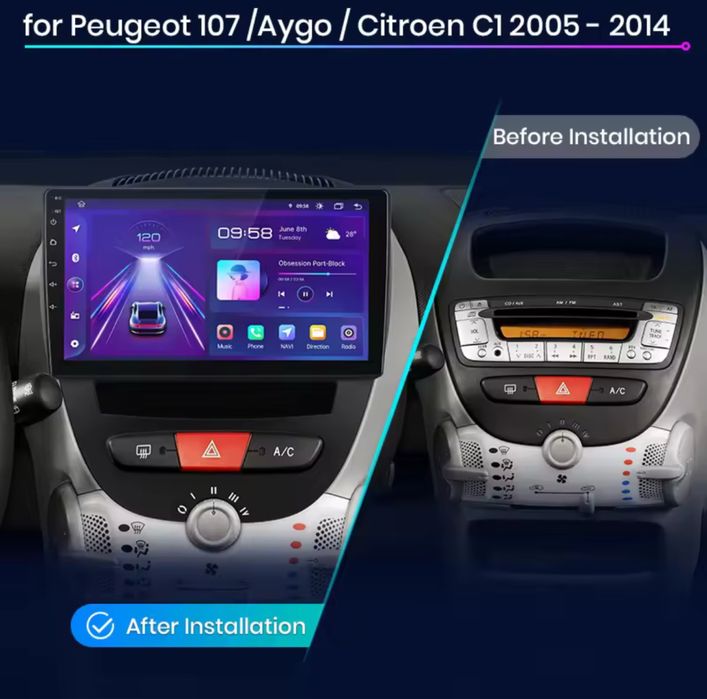 Peugeot 107 Toyota Aygo Citroen C1 2005 - 2014 android