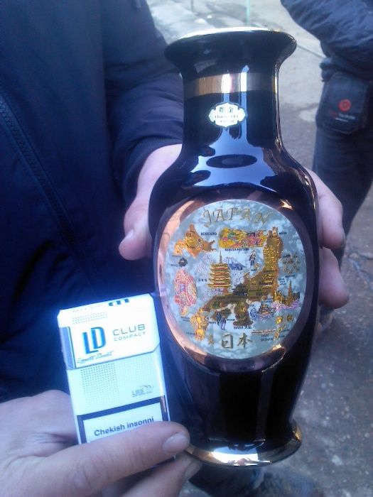 Ваза_/ THE ART OF CHOKIN.Made In JAPAN./-( Chokin Art 24KT GOLD.