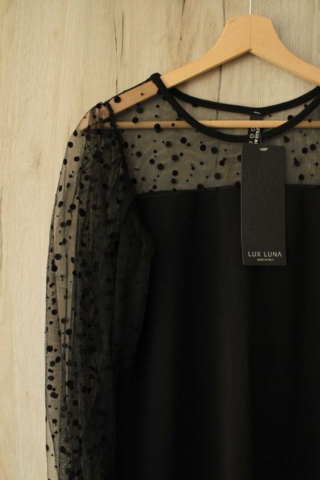 Нова дамска черна вечерна рокля Lux Luna с права кройка | размер M