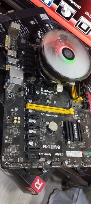 Плата TB -250 Биостар + 3930 селерон+ кулер RGB+ 4 gb (2133)  ддр4