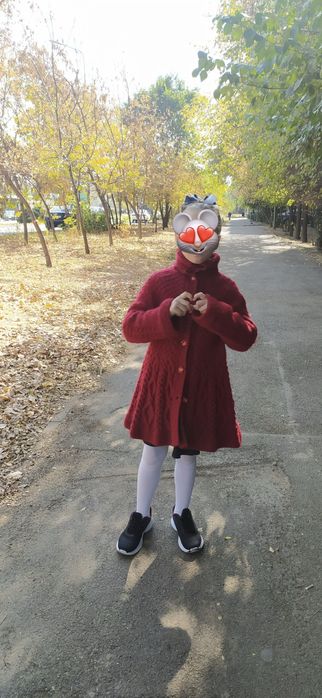 Пальто вязанное на девочку