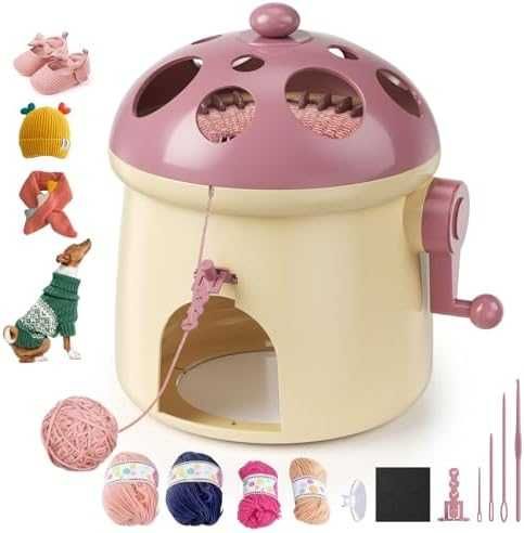 Машина за Плетене 32 Игли Двоен Режим Гъбовиден Дизайн за Начинаещи