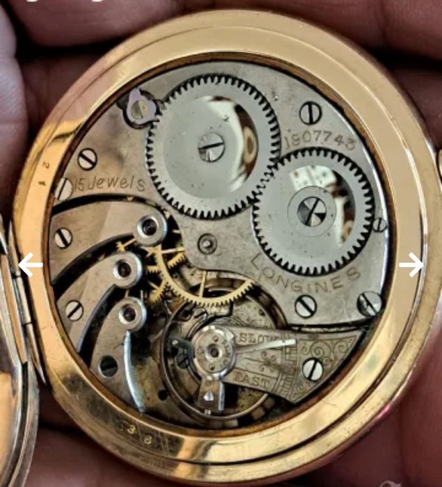 Златен джобен часовник Longines