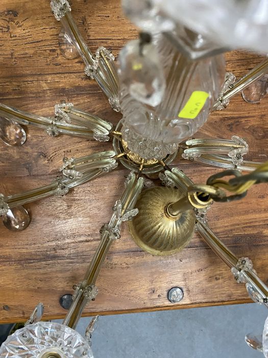 Италиански Кристален полилей с месингова основа