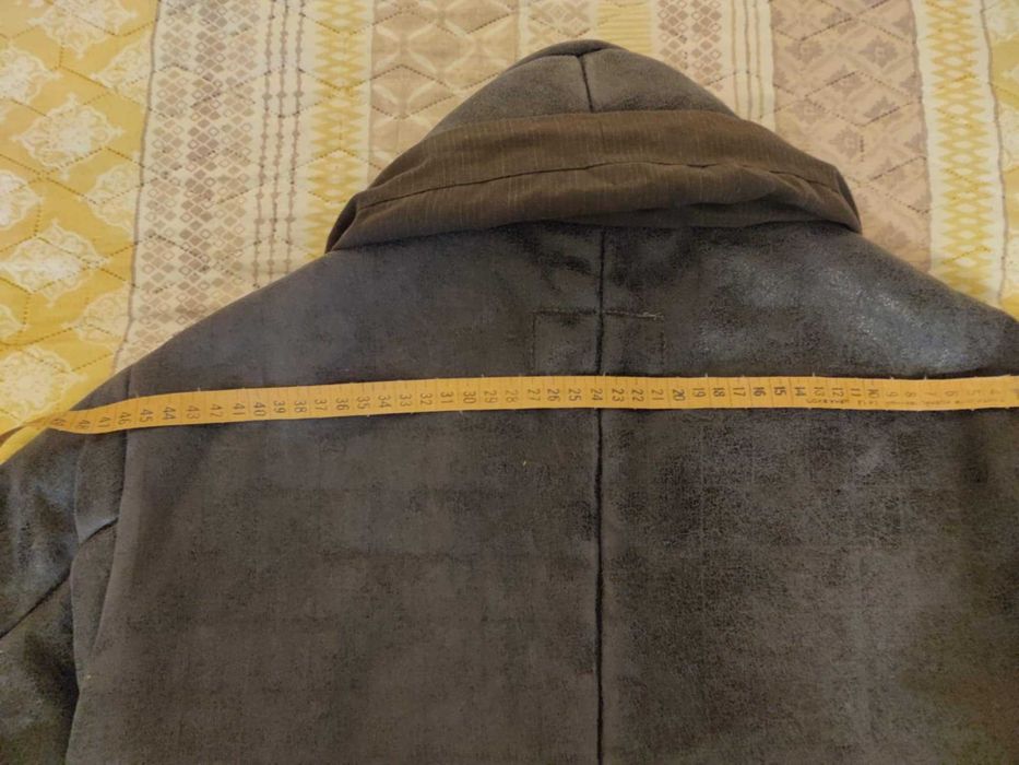 Късо палтенце с 3/4 ръкав-кожа