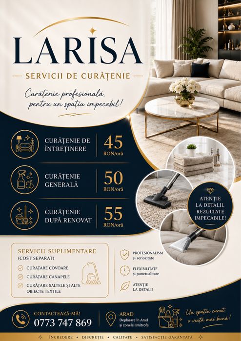 Ofer servicii curatenie si curatare profesionala textile