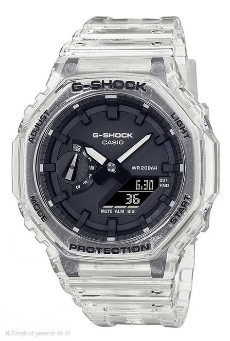Ceas Sport Casio g shock JELLYFISH ga2100 Transparent Black ,Nou, Garantie 2 ani