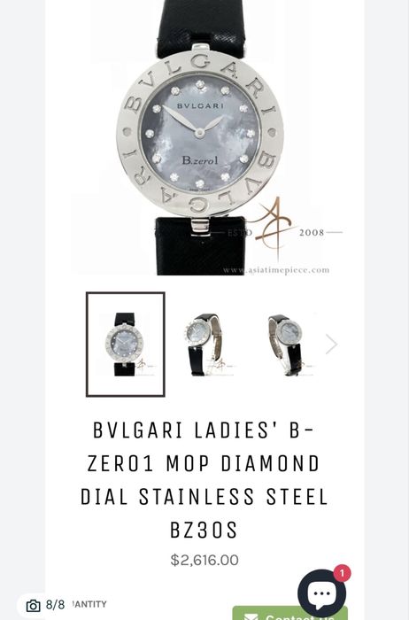 Ceas damă Bulgari B.Zero1 original cu diamante