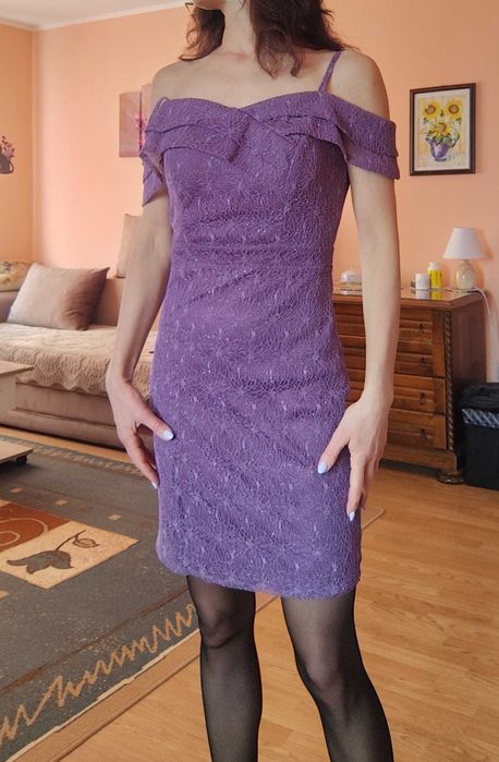 Страхотна лилава официална рокля