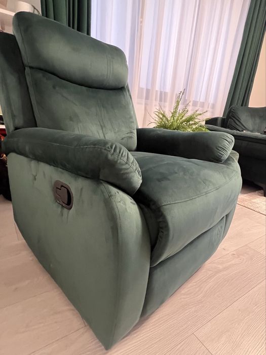 Fotoliu recliner manual ,Mobexpert “LOUIS XL”, verde, ca nou