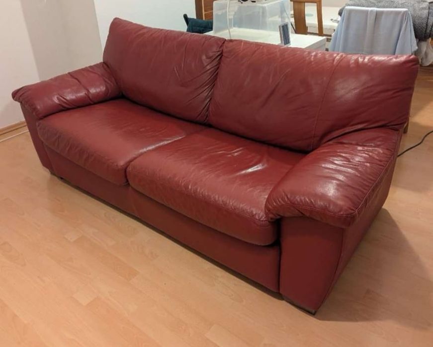 Canapea extensibilă piele naturala Ikea Vreta 3 locuri