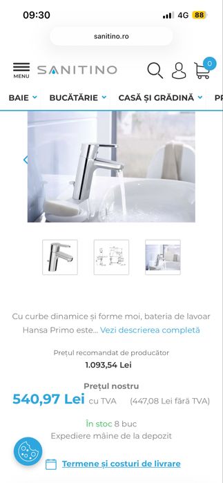 Baterie de lavoar HANSAPRIMO XL