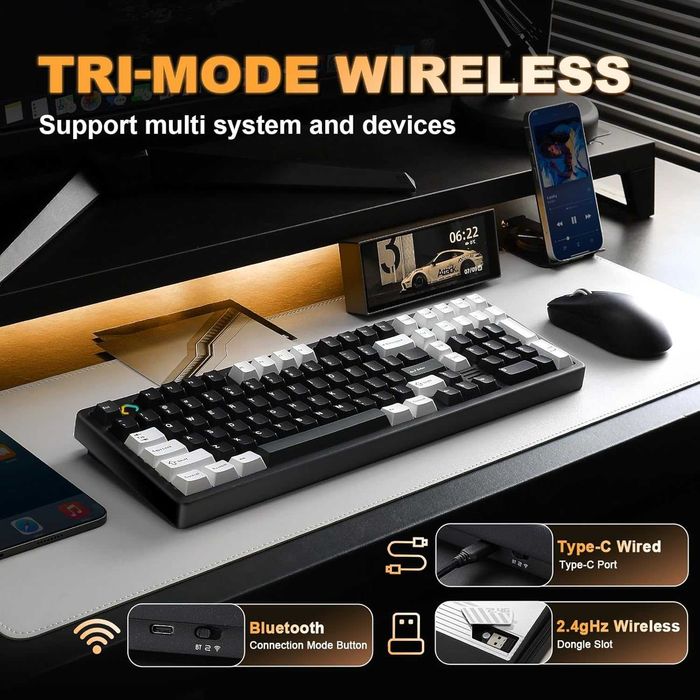 Алуминиева механична клавиатура YUNZII AL98 QMK/VIA (Нова)