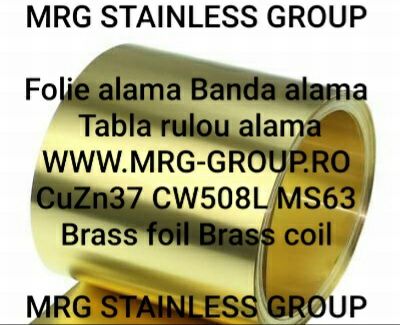 Banda alama stare moale semidura tabla CuZn37 CW508L MS63 inox cupru