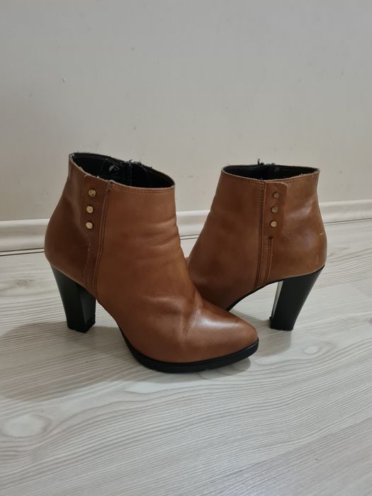 Botine piele, maro camel, 36