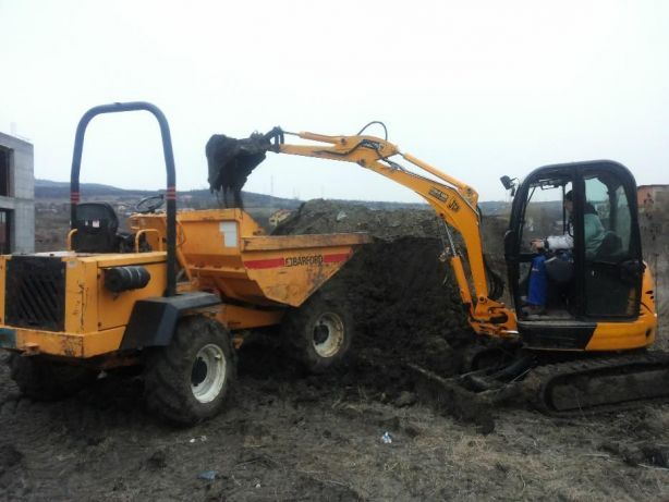 Utilaje constructii Excavator Bobcat Sapatura Fundatie Canalizare apa