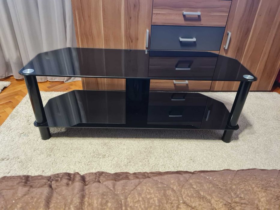 Стъклена масичка за телевизор на две нива! р-р.110/40/40
