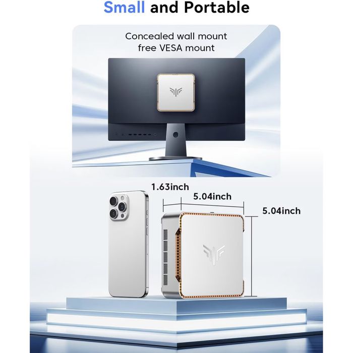 Mini PC NiPoGi AMD Ryzen 3 4300U, pana la 3.7 GHz, 16 GB