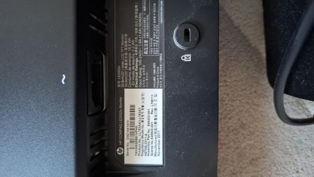 Монитор hp compaq le2002xi