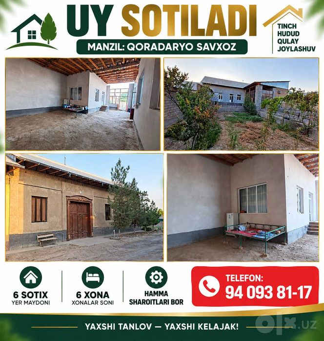 Uy xovli sotiladi