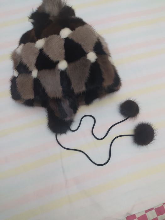 Шапка норковая для дев 3-5 лет