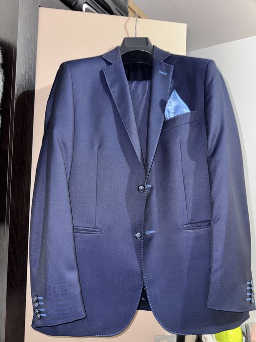 Costum întreg sacou pantaloni Tata & Fiul M bleumarin albastru
