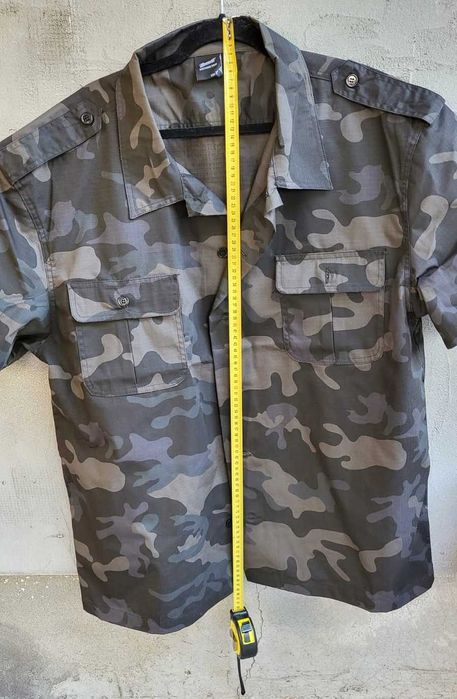 2 Camasi Brandit cu maneci scurte Rip-Stop Dark Camo Negru/Gri 3XL NOI