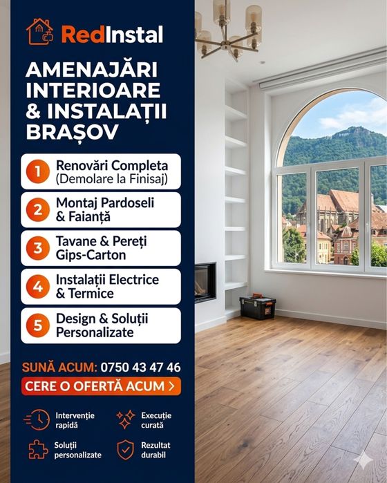 Amenajări Interioare Brașov - Renovări Complete - Factură și Garanție