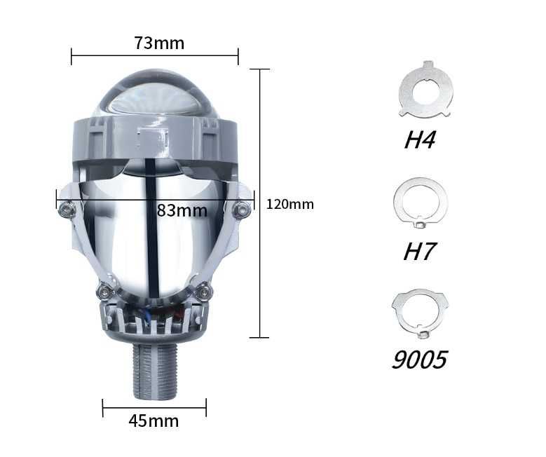Комплект Bi-LED лупи за вграждане във фарове  2.5"инча 80W 7000lm 12V